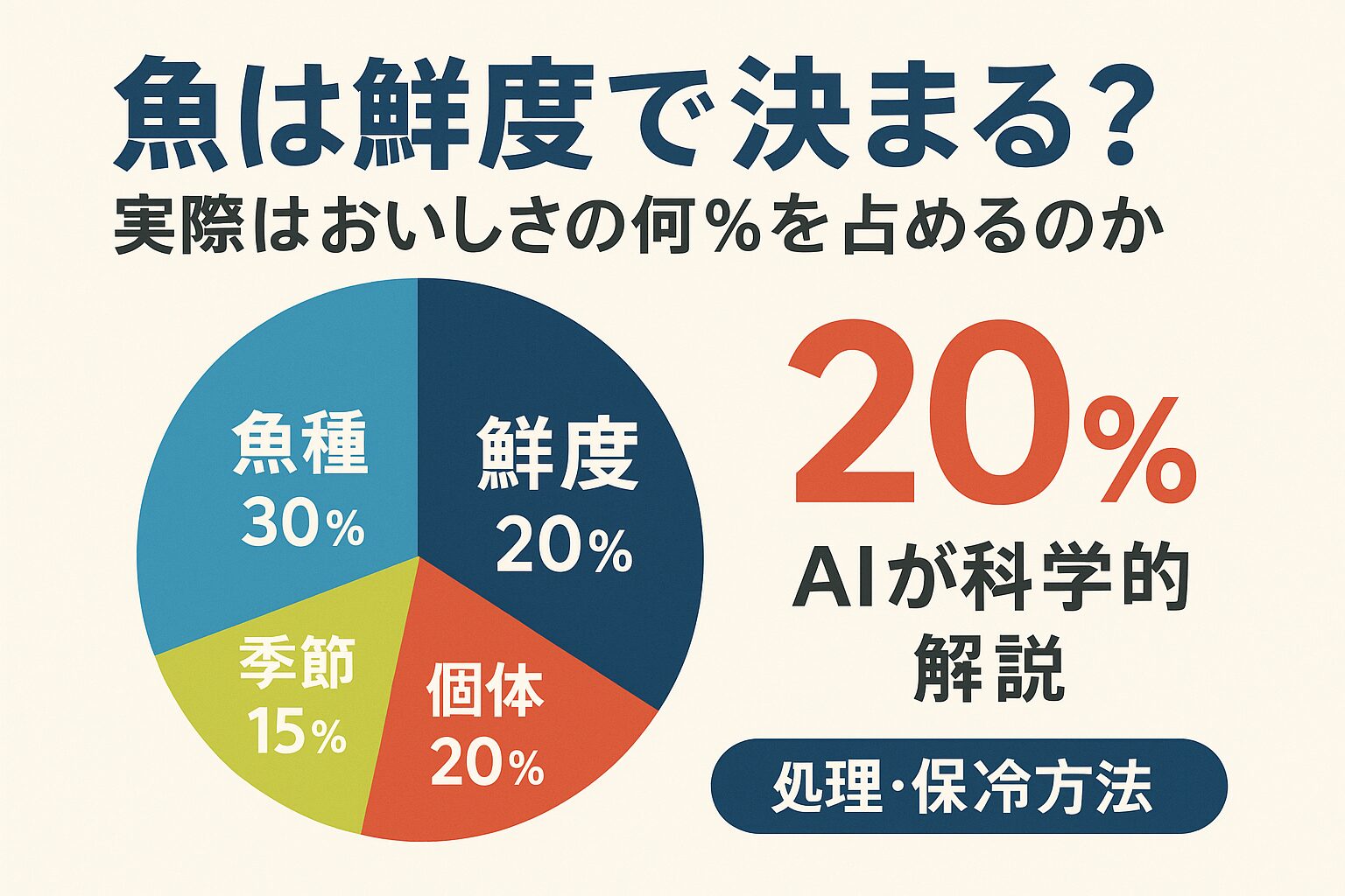 鮮度は魚のおいしさの2割を決める重要要素ですが、「すべて」ではありません。釣太郎