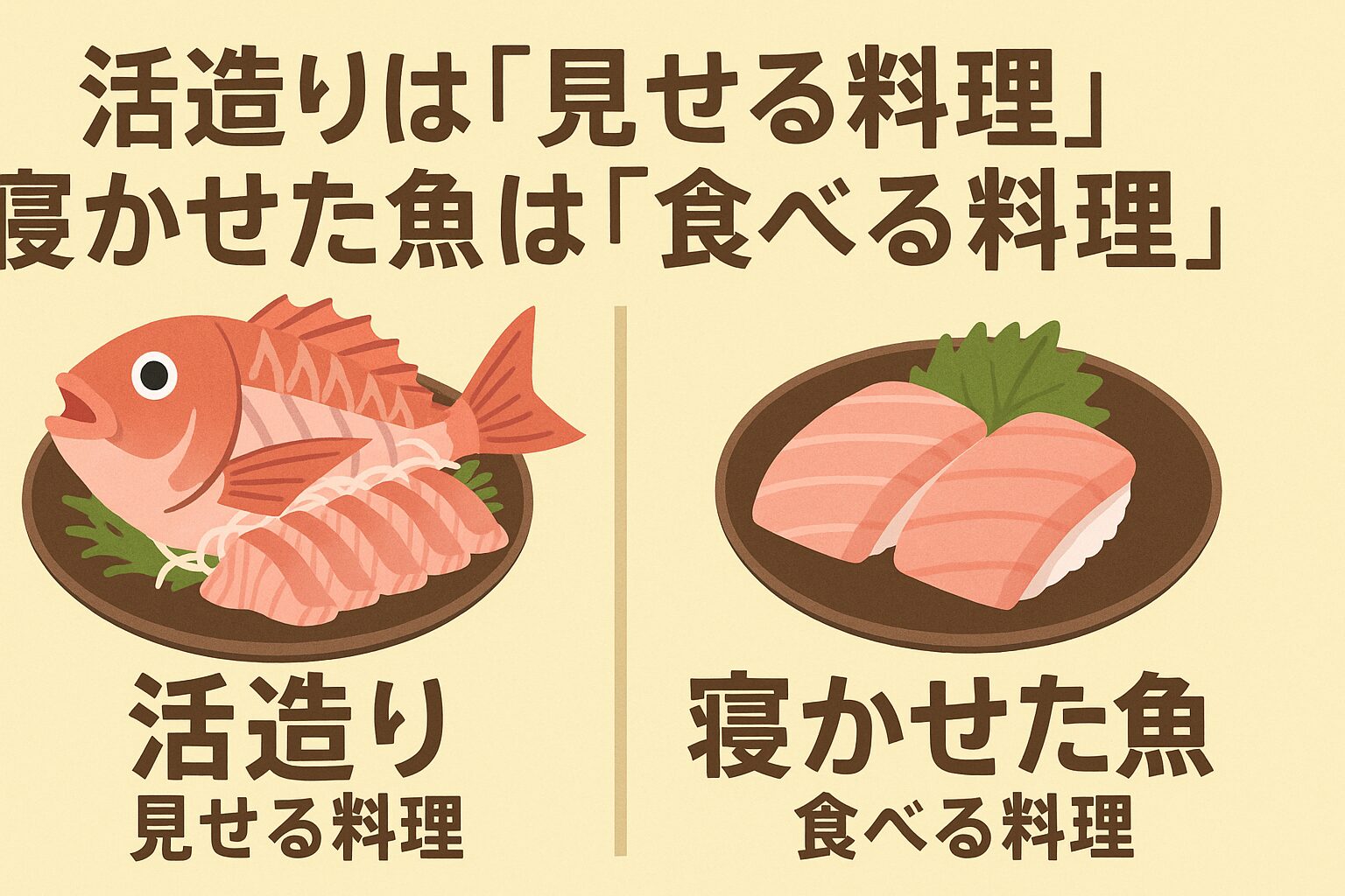 活造りは食感と演出を楽しむ料理法 寝かせた魚は科学的に旨味が最大化される「食べるための料理法」。釣太郎