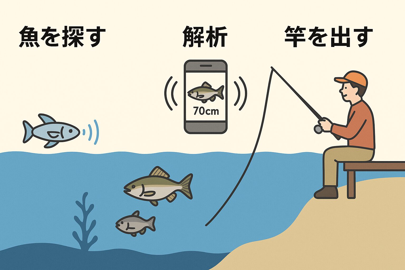 未来の釣りは、「探す」→「狙う」→「釣る」という三段階型になるのはほぼ確実です。従来の「感と経験」に頼る釣りから、データとAI解析を活用する“精密釣法”へ進化していくでしょう。釣太郎