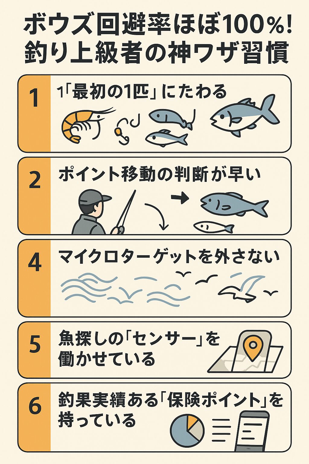 ボウズ回避率ほぼ100%を実現している上級者は、偶然ではなく習慣で釣果を作っています。釣太郎