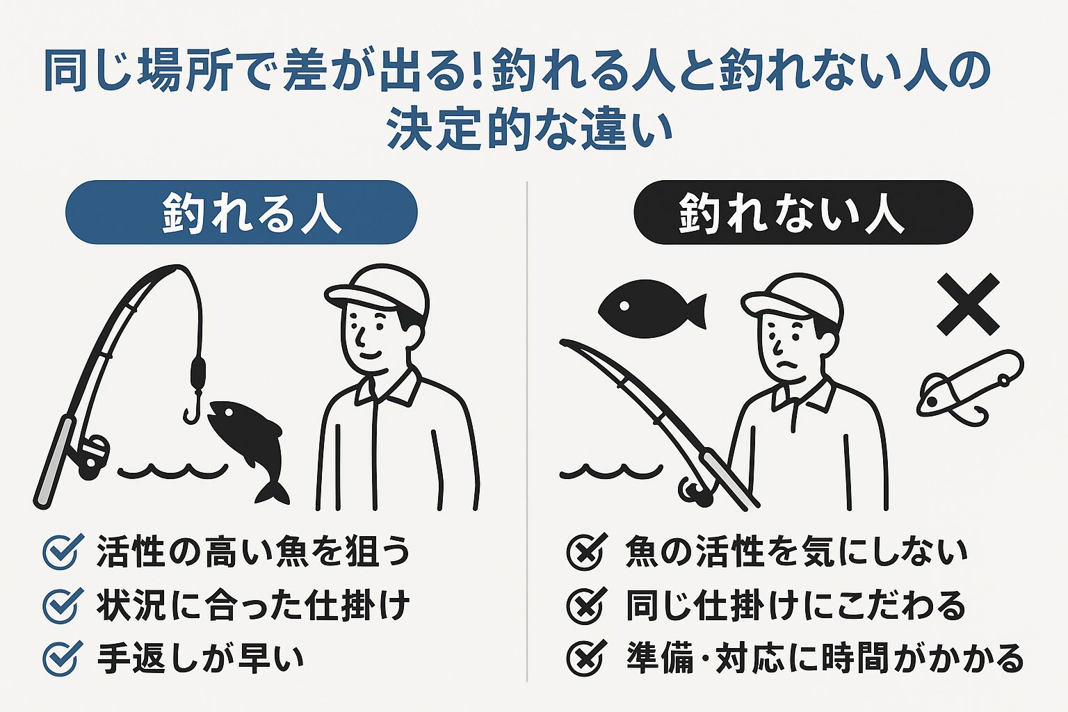 同じ場所で差が出る！釣れる人と釣れない人の決定的な違い説明。釣太郎