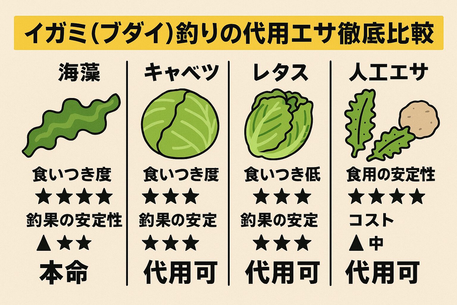 イガミ釣りでベストはやはり 天然の海藻。釣太郎