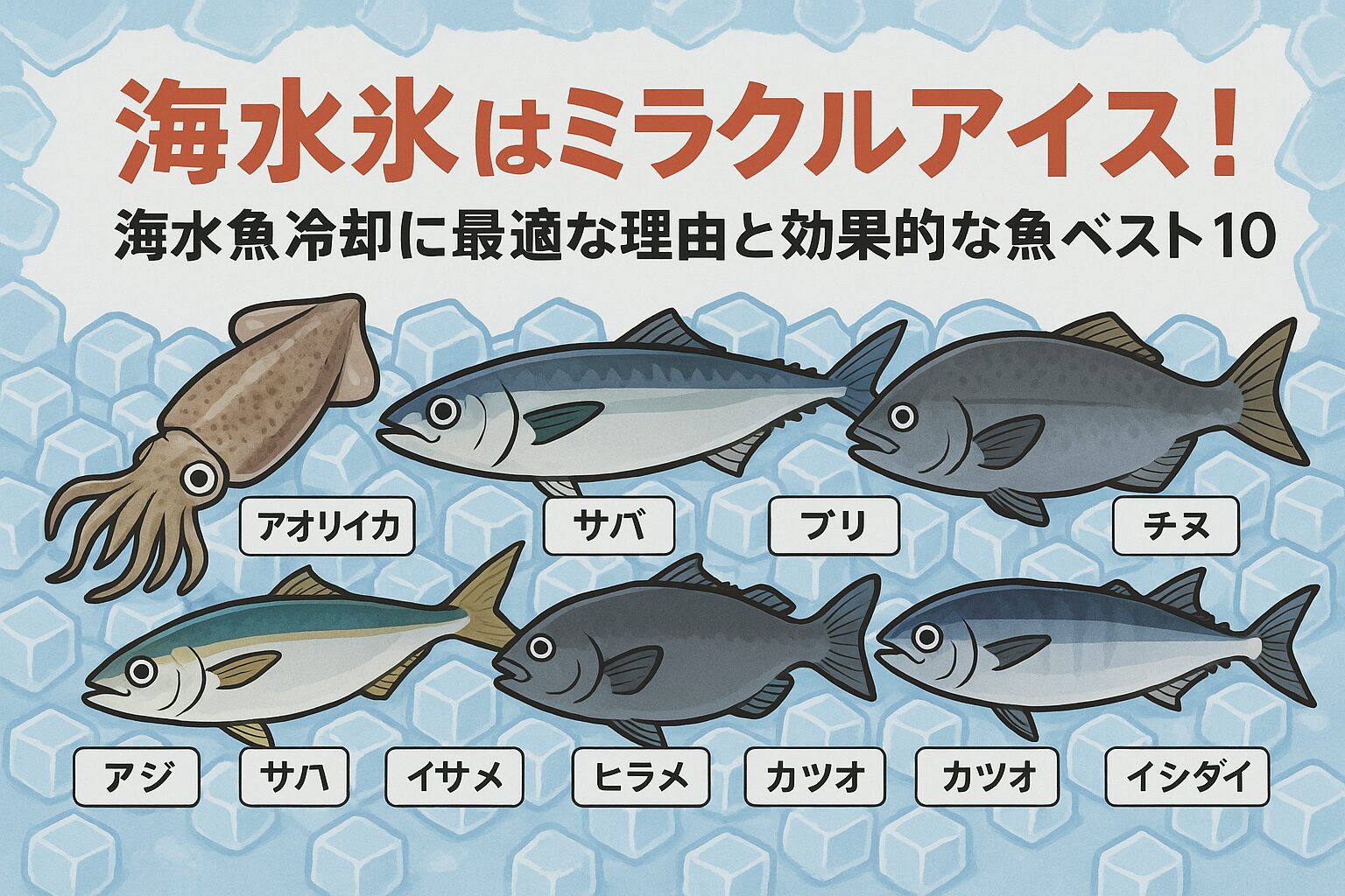 海水氷（ミラクルアイス）は、・浸透圧の安定で旨味を守る・冷却スピードが速く鮮度を維持・溶けても安心という3大メリットを持ちます。釣太郎