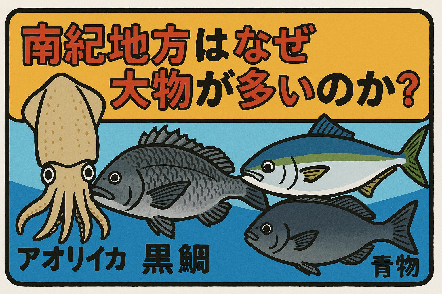 南紀地方に大物魚が多い理由は、黒潮が運ぶ豊富な栄養とベイト・リアス式海岸の複雑な地形・一年を通じた多彩な餌資源。釣太郎