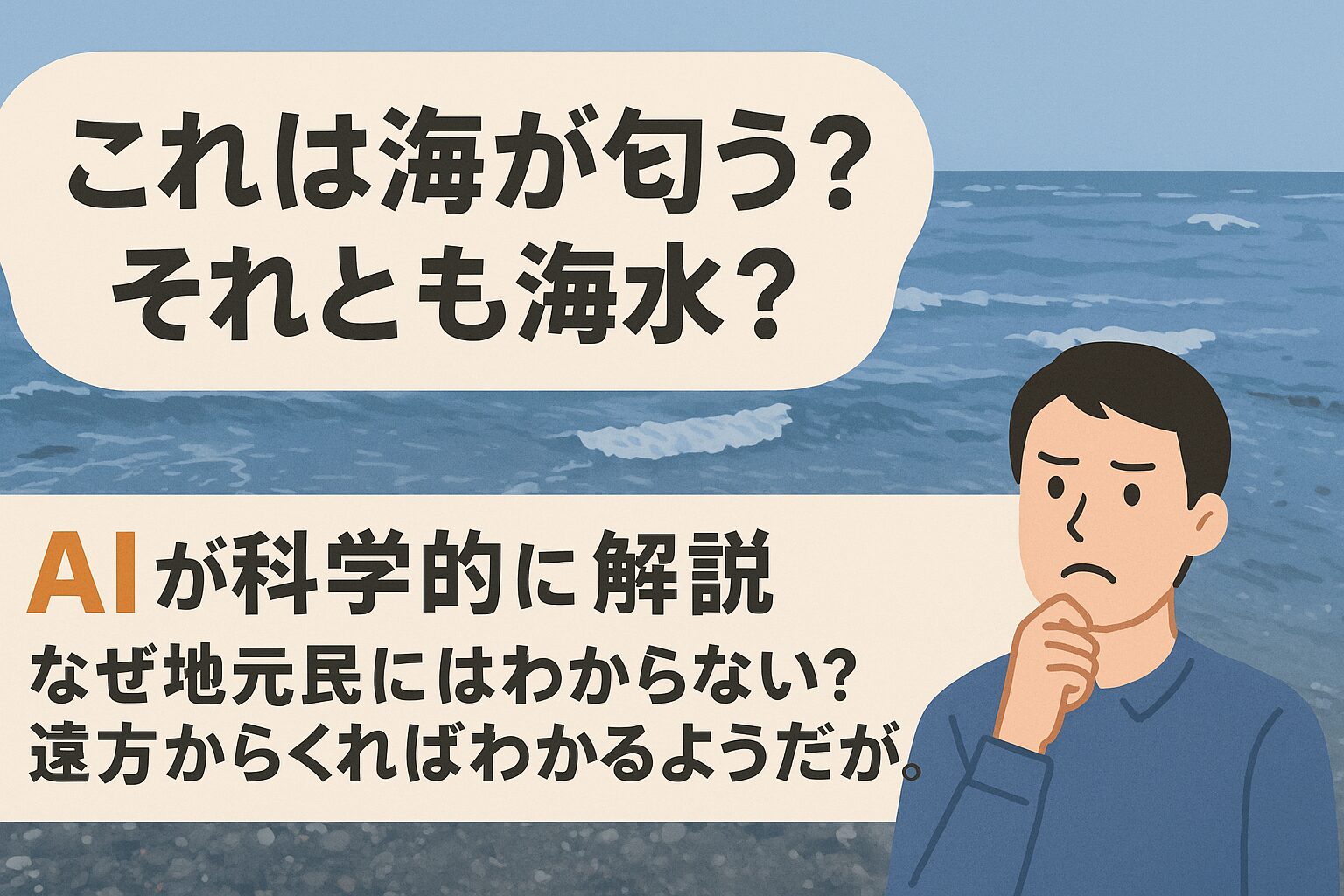 「海の香り」「潮の臭い」の正体は 海水が発するDMSなどの化学物質.「海が匂う」のではなく「海水が匂い、風が運んでくる」釣太郎