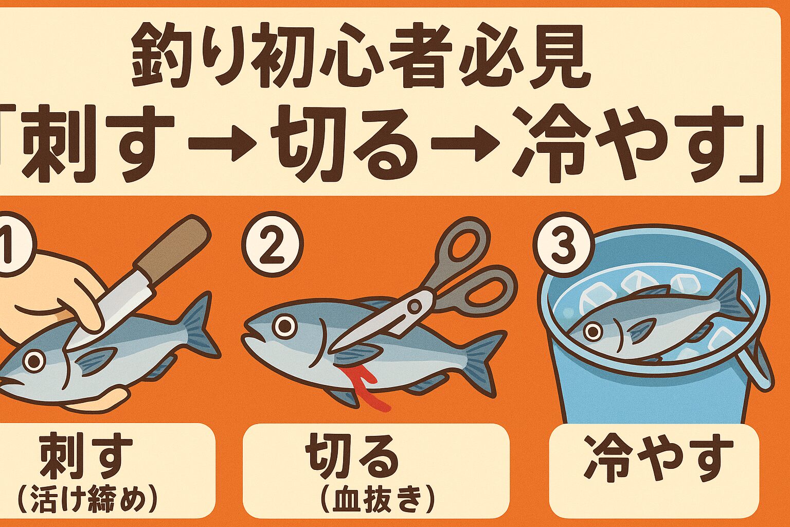 釣り初心者がやりがちな「野締め」は、せっかく釣った魚の美味しさを台無しにします。 「活締め」をすれば、スーパーの魚とは比べものにならない極上の味になる。釣太郎