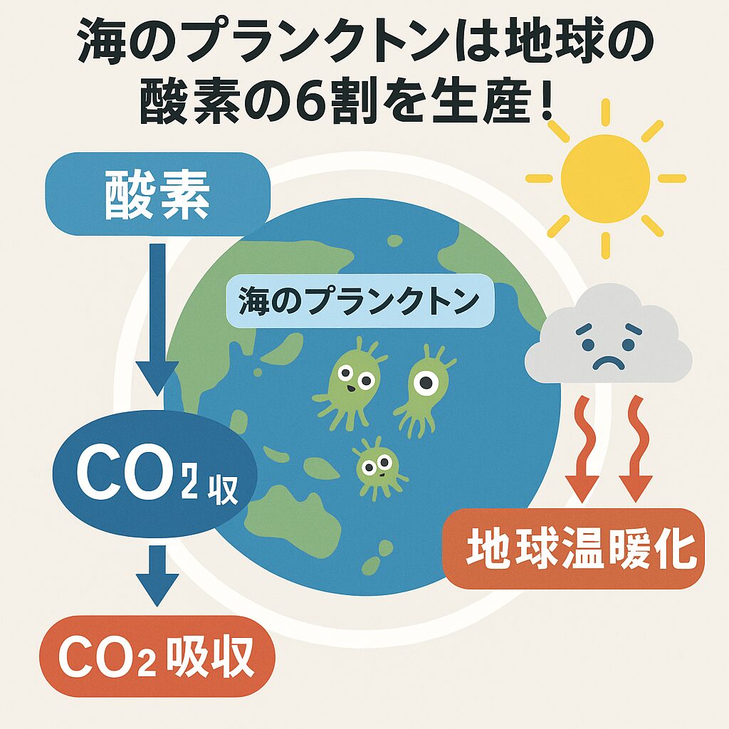 地球の酸素の約6割は海のプランクトンが生み出している。釣太郎