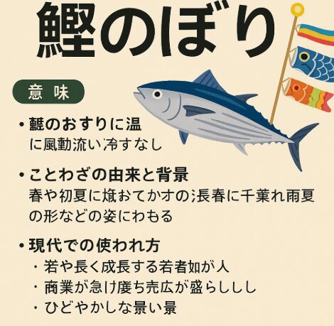 「鰹のぼり」とは、カツオの群れが黒潮に乗って北上する様子を鯉のぼりになぞらえたことわざです。釣太郎