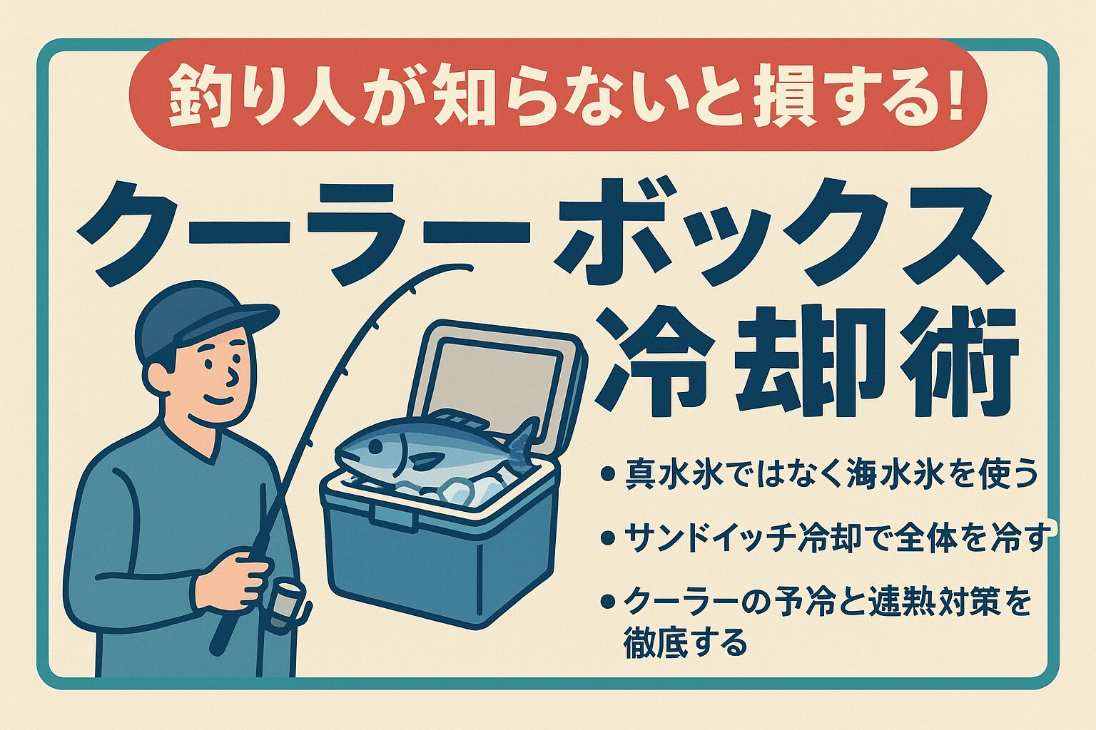 釣り人が本当に差をつけられるのは「釣り方」より「冷やし方」。 クーラーボックスを正しく使うだけで、同じ釣果がまるで高級料亭の味に変わります。釣太郎