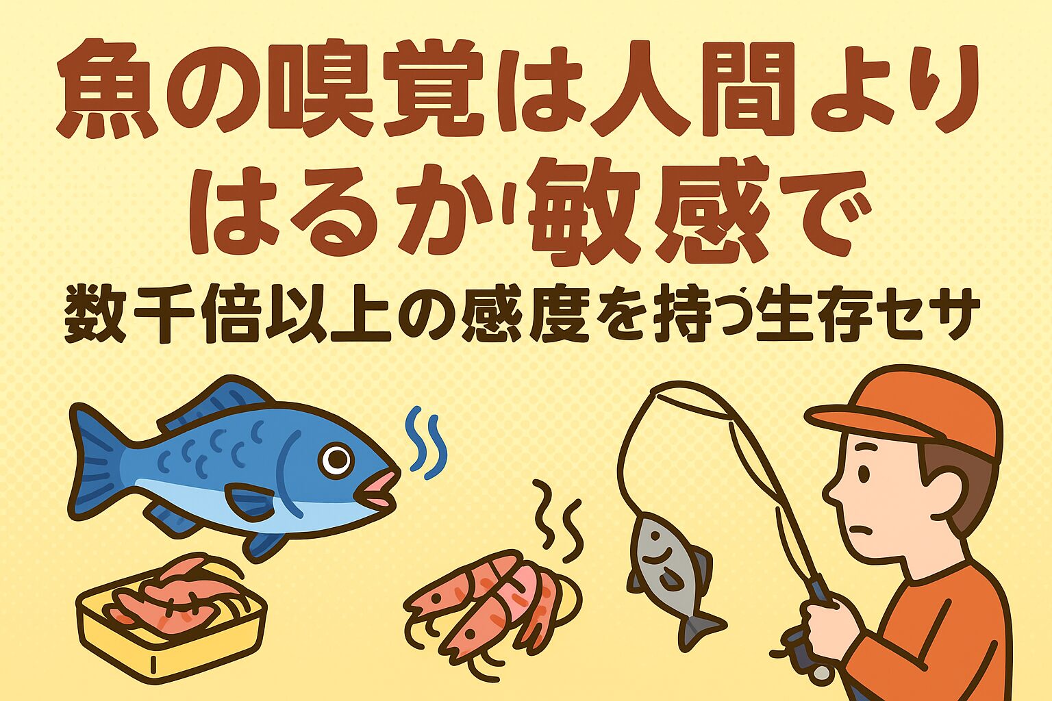 魚の嗅覚は人間よりはるかに敏感で、数千倍以上の感度を持つ生存センサー。釣太郎