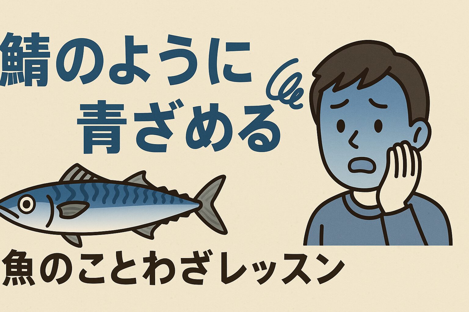 「鯖のように青ざめる」は、サバの体色の変化を人の顔色に例えたことわざ。釣太郎