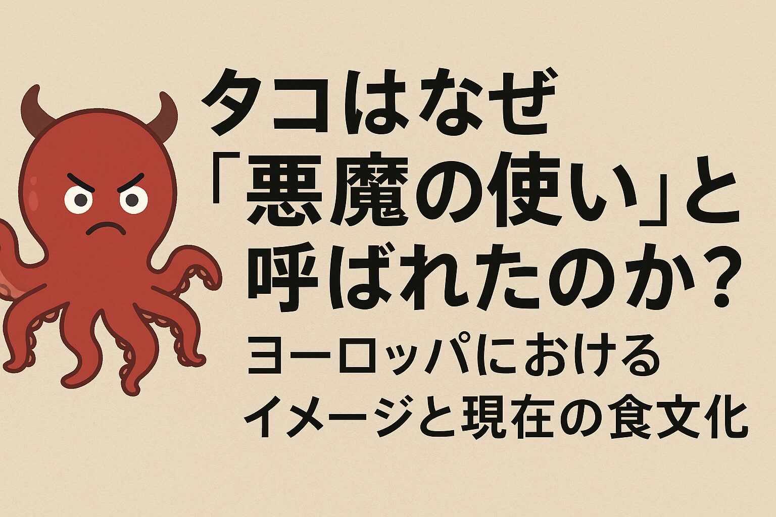 かつては「悪魔の使い」と恐れられたタコですが、現在のヨーロッパでは南欧を中心に重要な食文化の一部。釣太郎