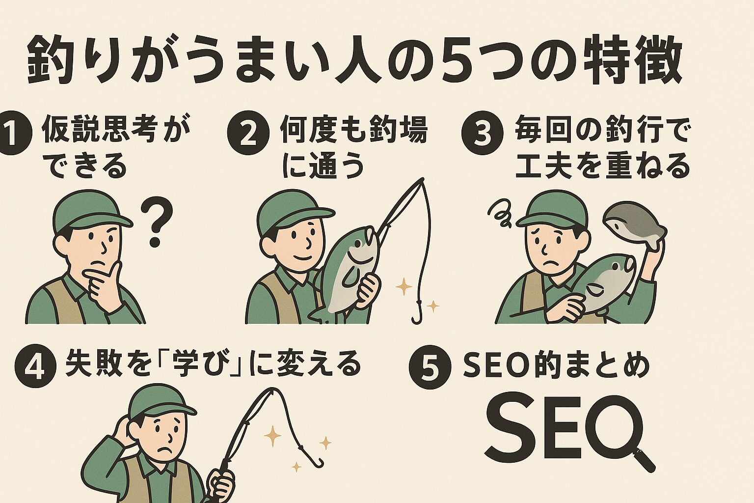 釣りがうまい人は、「どうすれば釣れるか?」を常に考え、試行錯誤を繰り返しています。釣太郎
