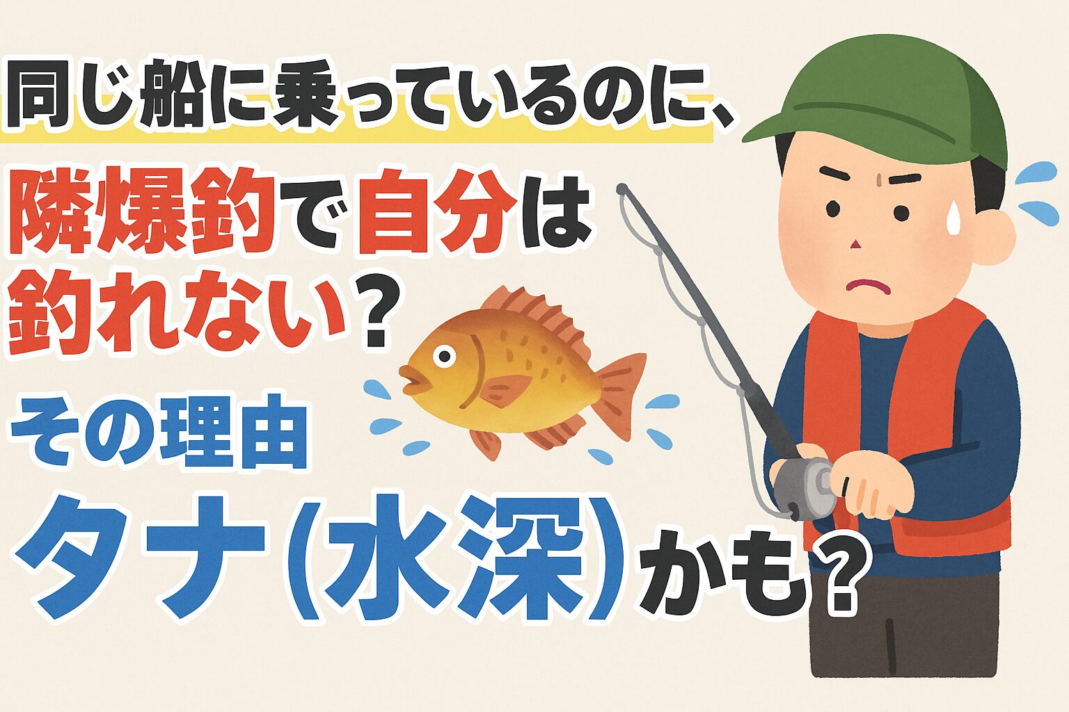 同じ船に乗っていて隣が爆釣、自分は釣れない――その差は「腕前」ではなく、道具とタナ精度の差かもしれません。釣太郎