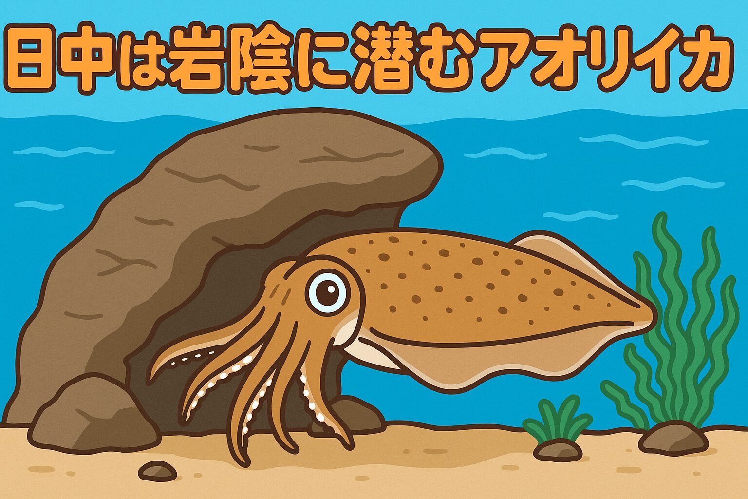 日中のアオリイカは岩陰や藻場に潜み、活動を控えている。釣るなら「岩場・影・スローな誘い」を意識することが大切。釣太郎