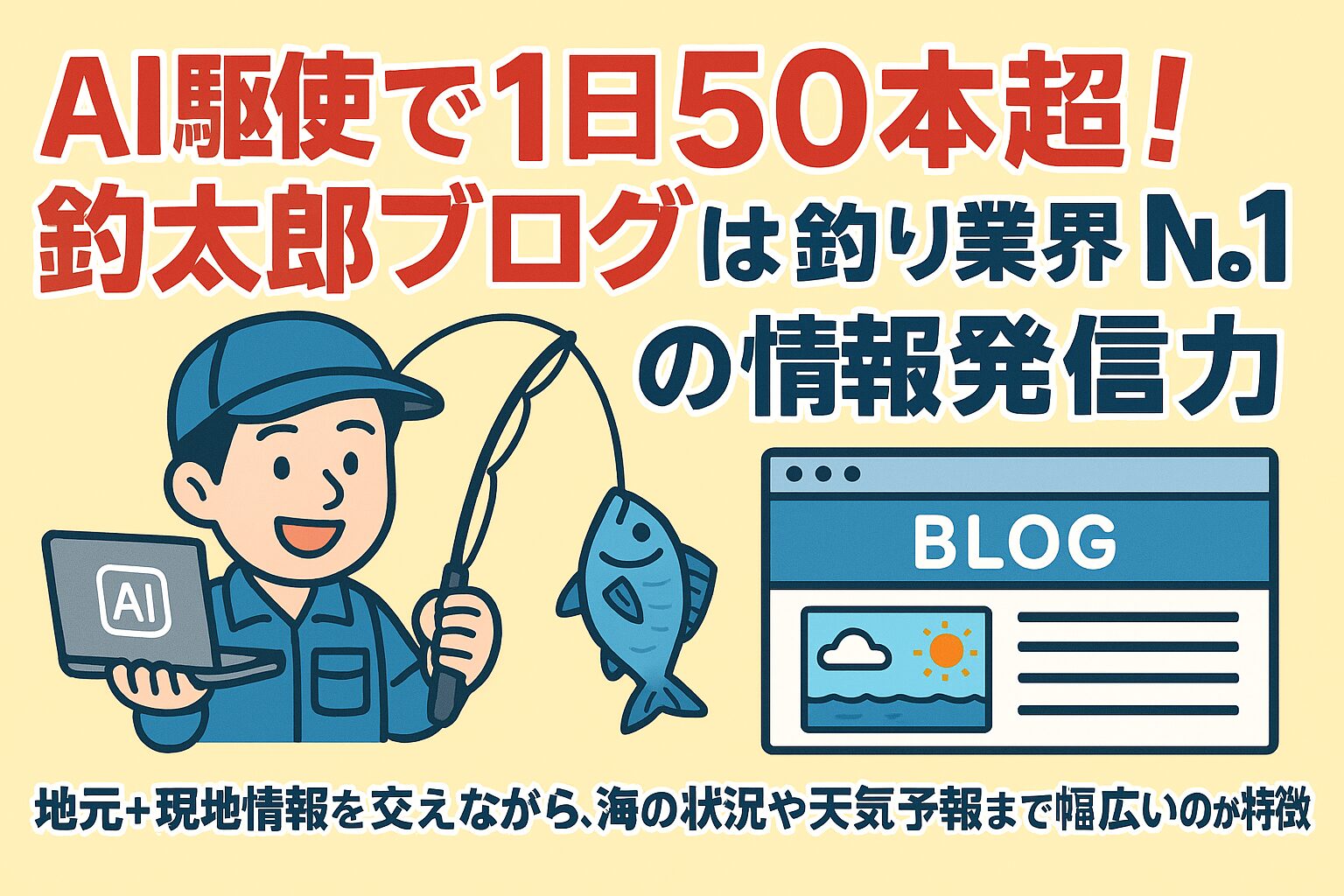 AI駆使で1日50本超！釣太郎ブログは釣り業界No.1の情報発信力