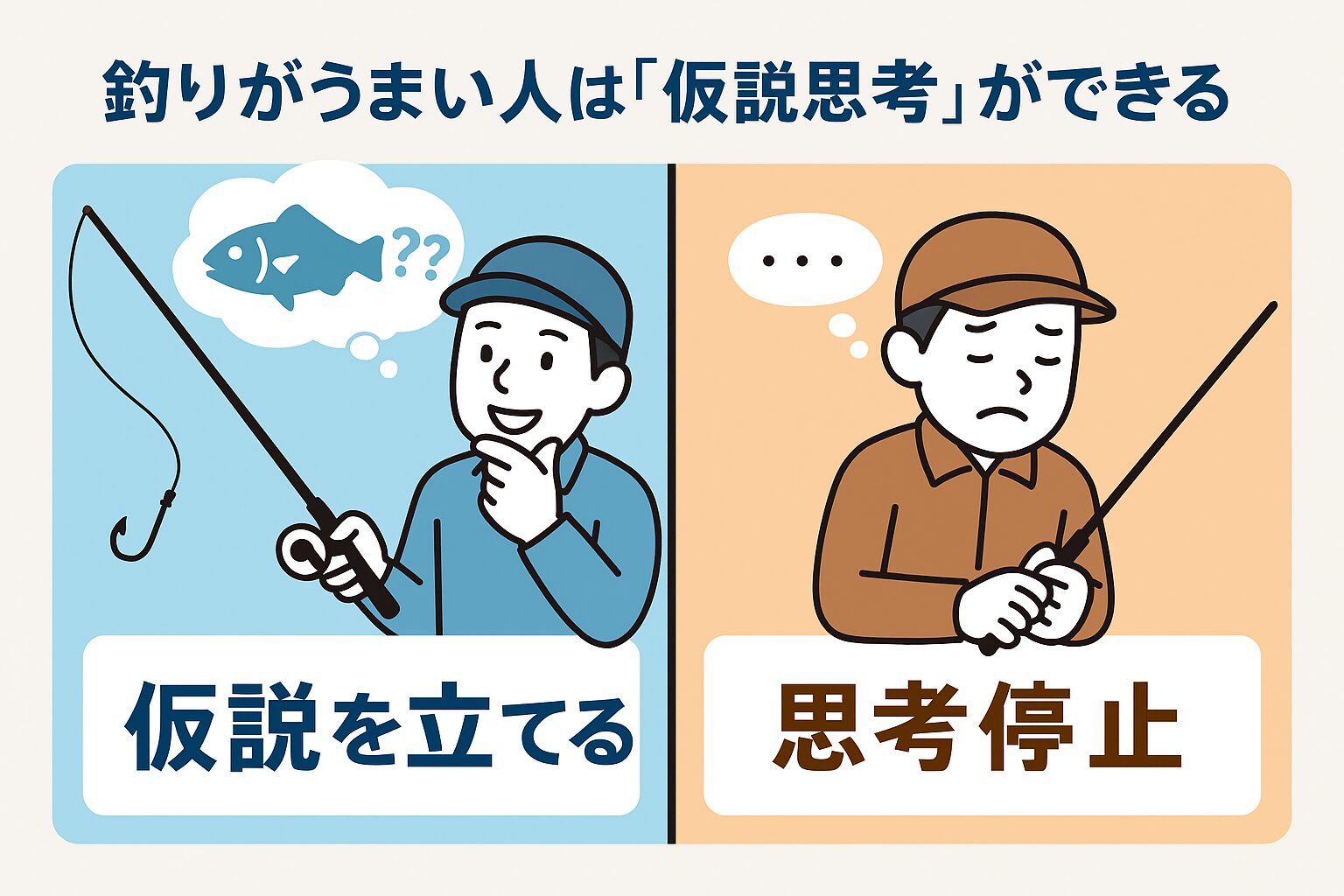 釣りがうまい人と下手な人の違いは、単なる経験や腕前ではなく、仮説思考ができるかどうか にあります。釣太郎