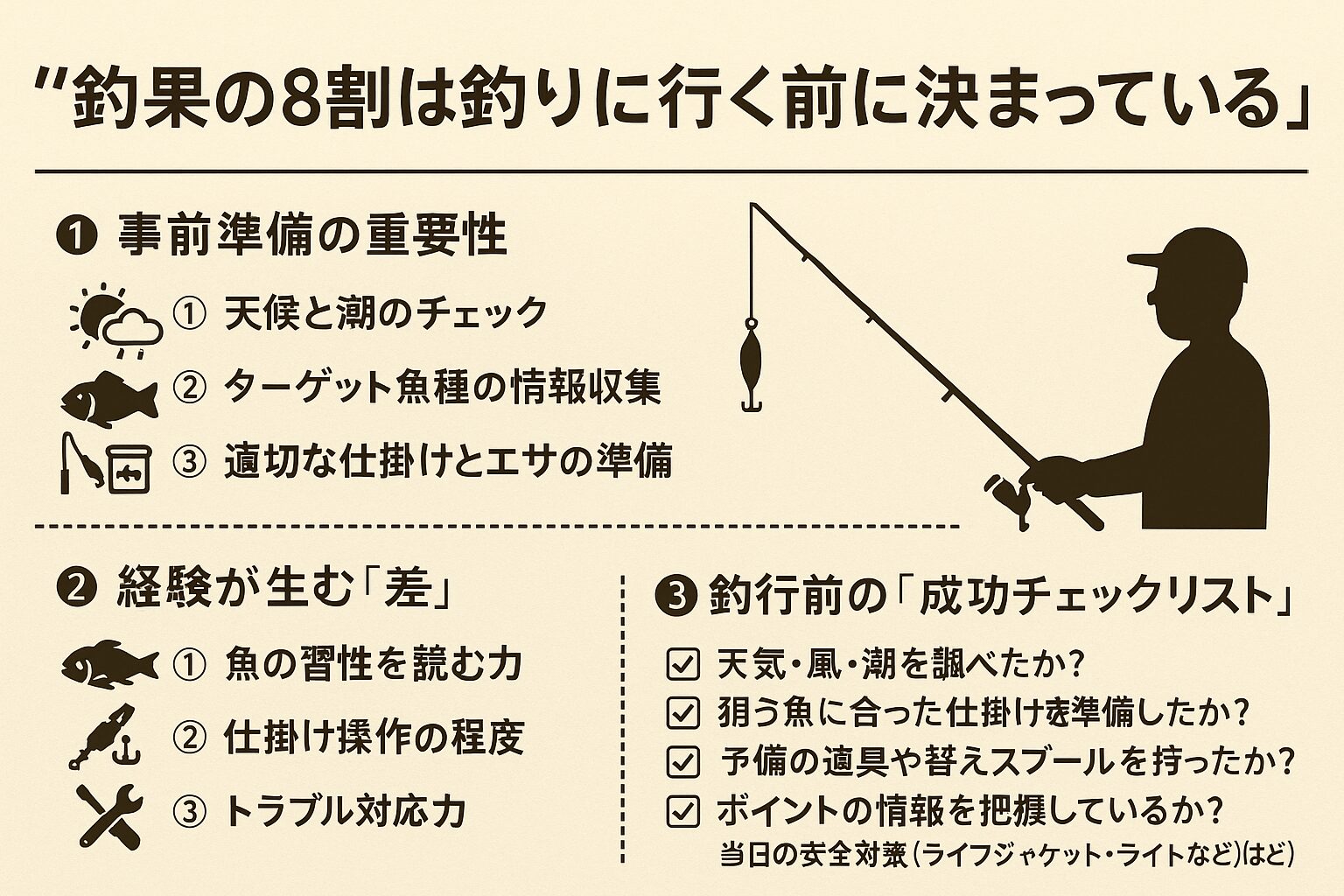 「釣果の8割は釣りに行く前に決まっている」という言葉は、決して大げさではありません。釣太郎