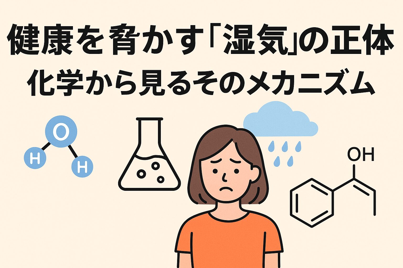 湿気は単なる不快感をもたらすだけでなく、化学的なプロセスを通じて、カビや細菌の繁殖を促し、体温調節を妨げ、アレルギー反応を誘発することで、私たちの健康を確実に奪います。釣太郎