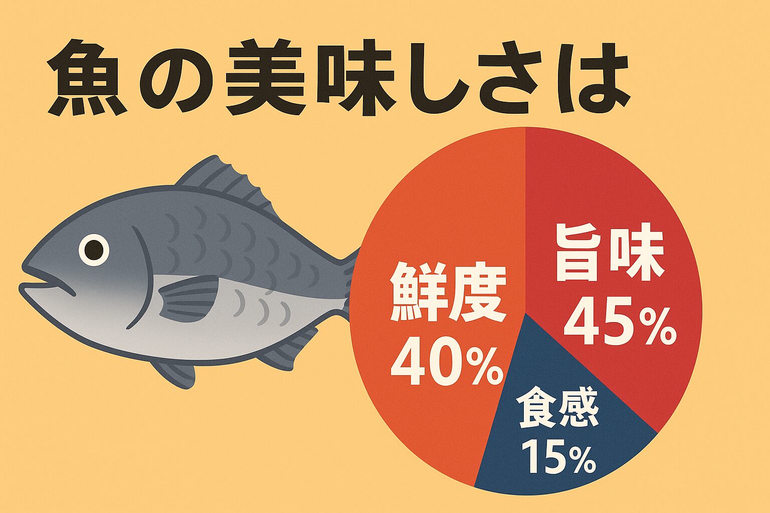 魚の美味しさは 鮮度40％・旨味45％・食感15％ のバランスで決まる。釣太郎