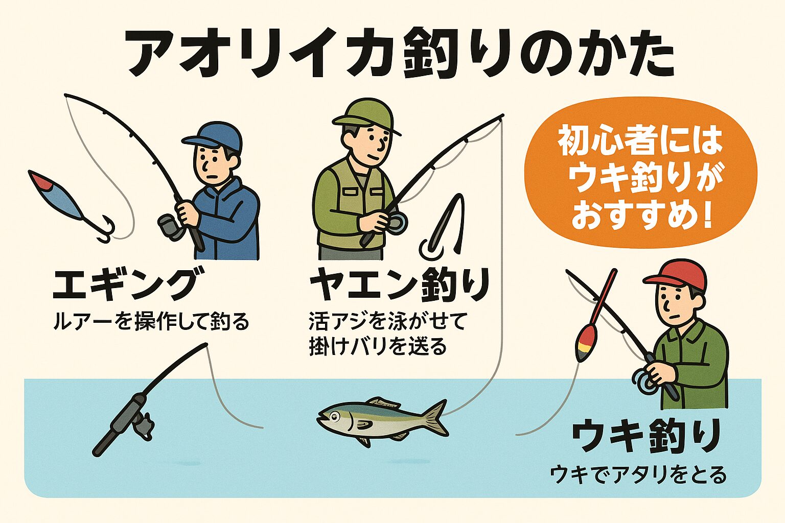 ウキ釣りは、初心者でもアオリイカを釣る楽しさを存分に味わうことができる釣り方です。釣太郎