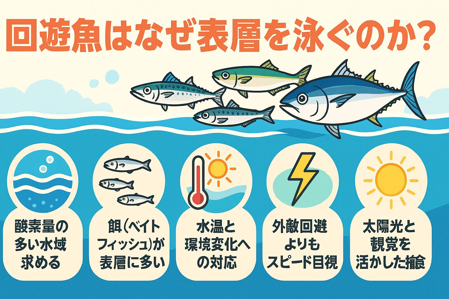 回遊魚はなぜ表層を泳ぐのか？｜釣り人必見の生態解説。釣太郎