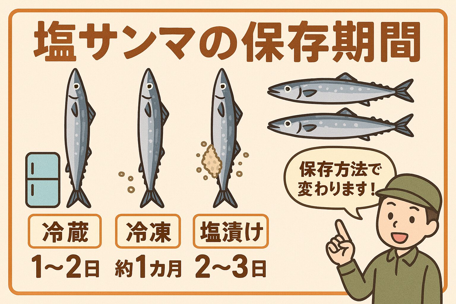 塩サンマが時間とともに塩辛くなる。釣太郎