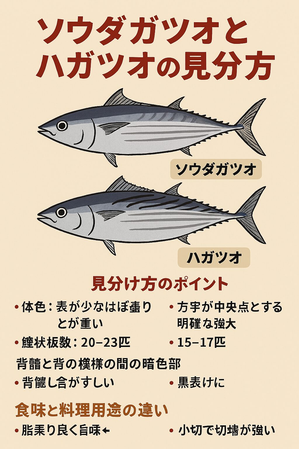 ソウダガツオとハガツオの違いを徹底解説｜釣り人必見の見分け方と特徴.釣太郎