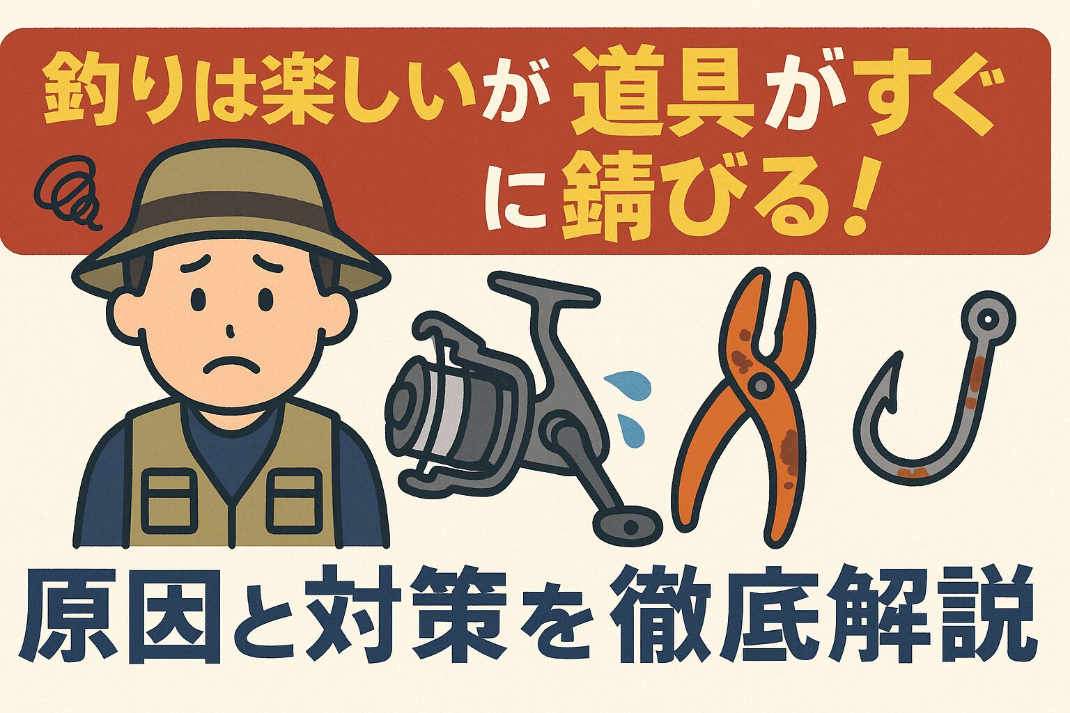 釣行後は必ず真水で洗う。乾燥とオイルケアを徹底する。保管環境を整える。これだけで「すぐ錆びる道具」から「長持ちする相棒」へと変わります。釣太郎