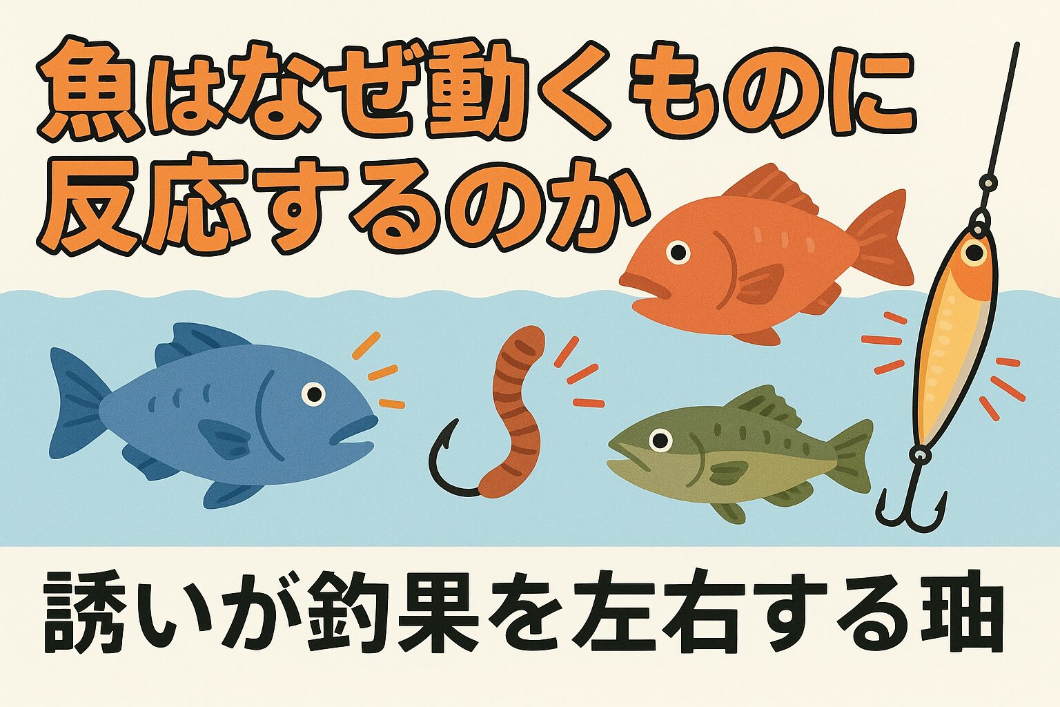 魚は本能的に「動くもの」に反応するよう進化してきました。 その仕組みを理解し、意識的に「誘い」を入れるかどうかが釣果を大きく分けます。釣太郎