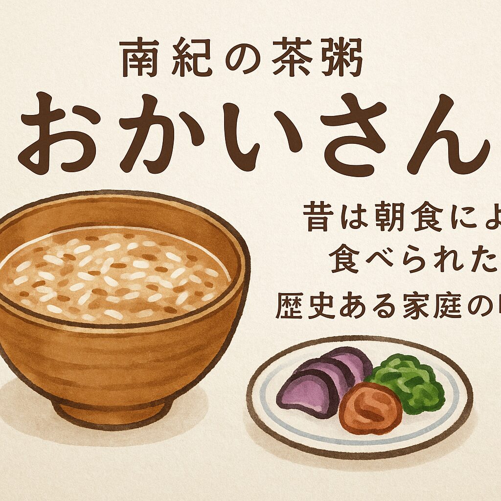茶粥(おかいさん)は、南紀地方の生活に根付いた素朴で温かい食文化です。米の節約や保存食との相性、地域の気候に合った料理として、長年にわたって愛されてきました。釣太郎