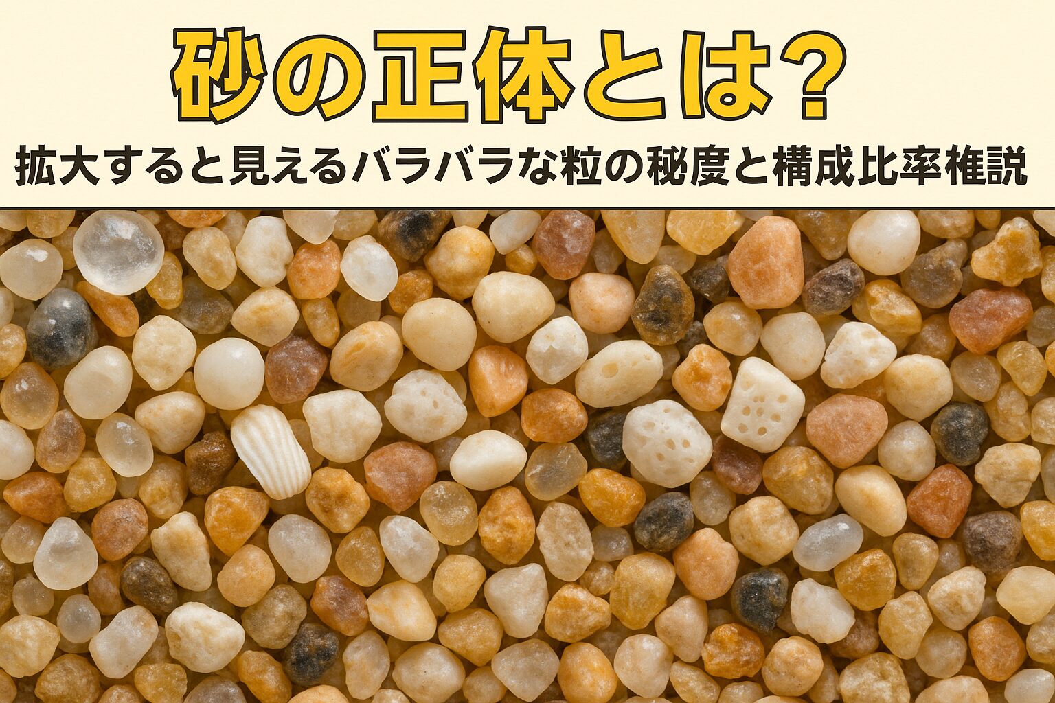 砂の正体とは？拡大すると見えるバラバラな粒の秘密と構成比率を徹底解説。釣太郎