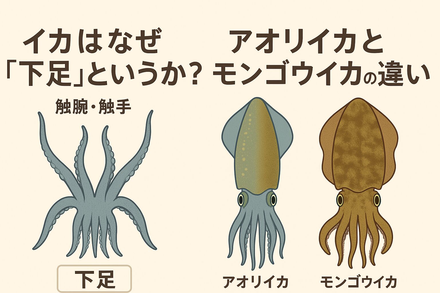 「下足」は江戸時代から続く呼び方で、イカの足全体のことを指す。釣太郎