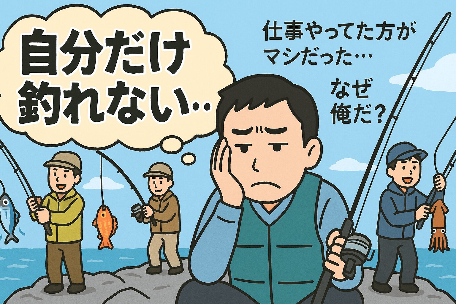 自分だけ釣れないと落ち込むことは誰にでもあります。 しかし、原因を冷静に分析し、・ポイント選び ・棚合わせ ・エサやルアーの動き ・メンタルの安定 この4つを意識するだけで、釣果は必ず変わります。釣太郎