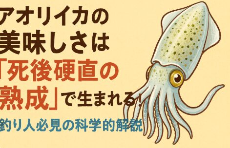 アオリイカの美味しさは、釣りたてではなく 「死後硬直が解けて熟成が進む過程」 によって最大限に引き出されます。釣太郎
