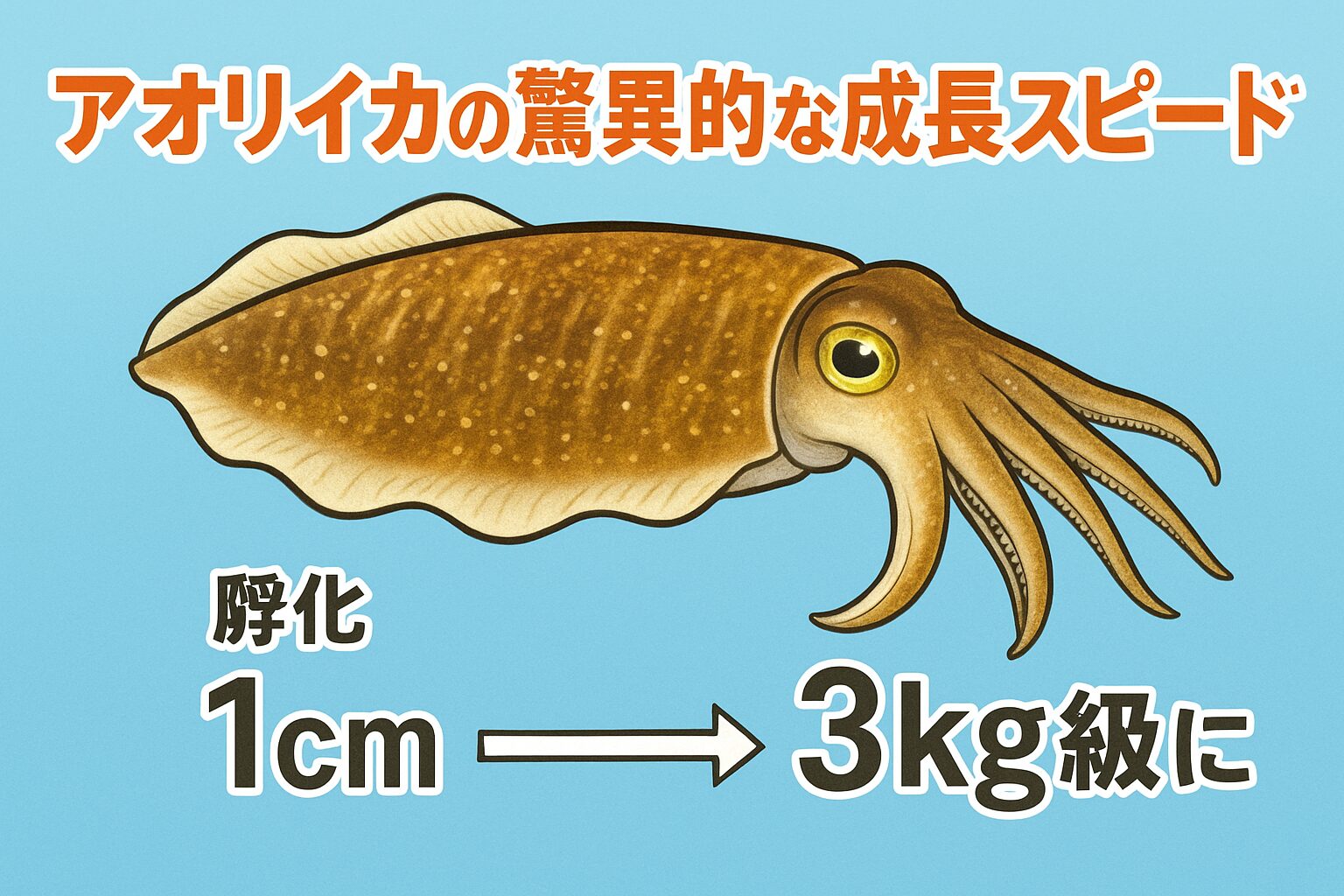アオリイカは孵化からわずか1年で3kg級にまで成長する、海の驚異的な存在。季節ごとにサイズや釣り方が変わるのも、急速な成長サイクルが理由。釣太郎