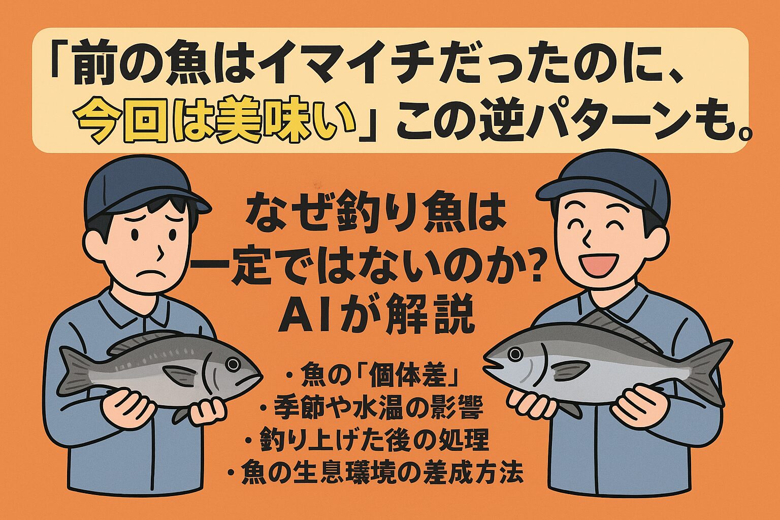 「前回はイマイチだったのに、今回は最高に美味い」という差は、
魚自体の個体差や季節の影響だけでなく、釣り人の処理と熟成テクニックによっても大きく左右されます。釣太郎