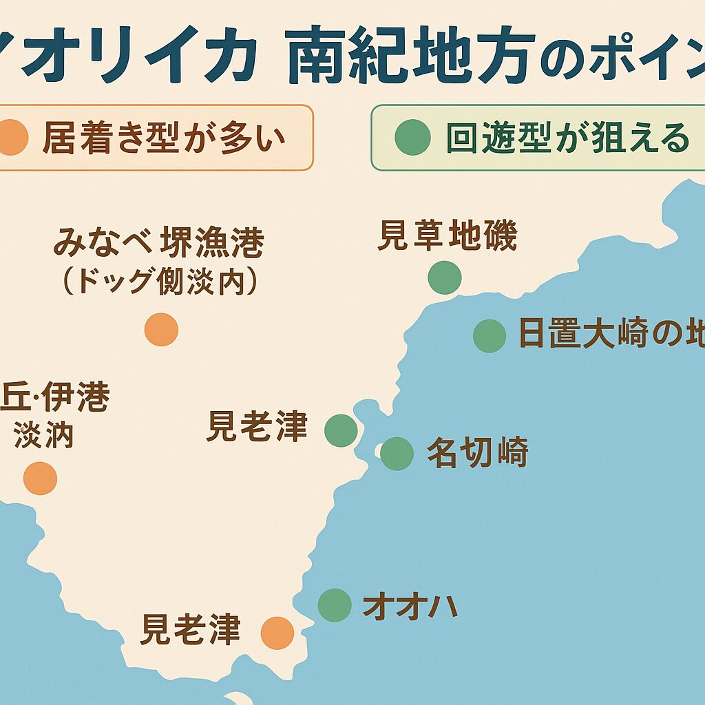 南紀地方のアオリイカ釣り：居着き型と回遊型を狙うポイント徹底解説。釣太郎