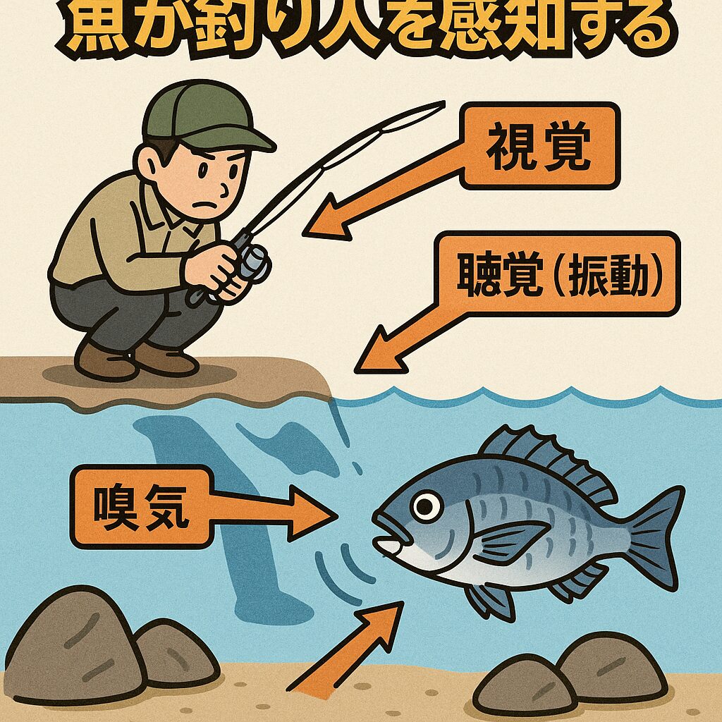 AI予測によれば、浅場では特に釣り人の存在が魚の行動に大きく影響するとのこと。つまり、魚は確実に“釣り人の存在を知っている”といえる。釣太郎