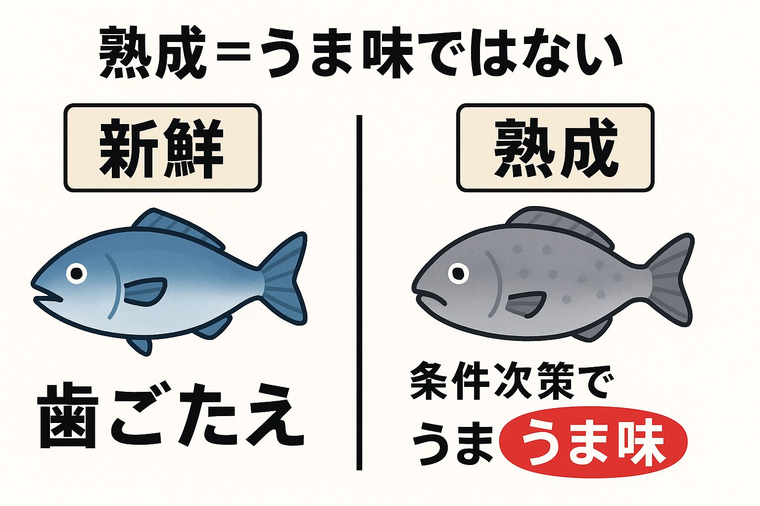 魚は「熟成＝旨味」ではなく、適切な熟成こそが旨味を生む。釣太郎