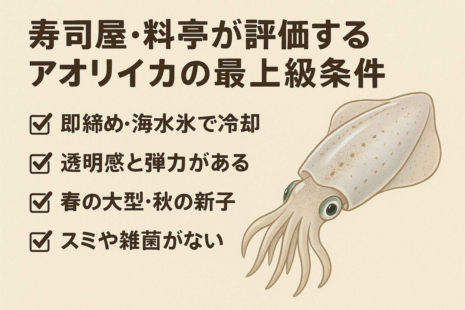 寿司屋が評価するアオリイカは“釣り人の扱い”で決まる。釣太郎