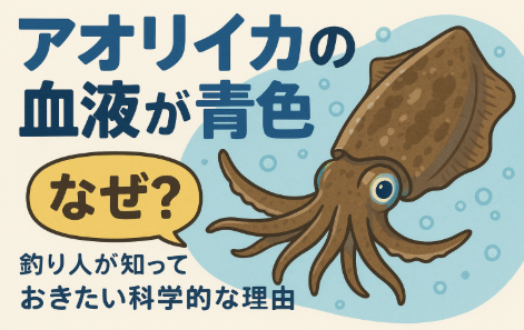 アオリイカの血液が青色なのは「ヘモシアニン」という銅ベースの酸素運搬たんぱく質が理由です。釣太郎