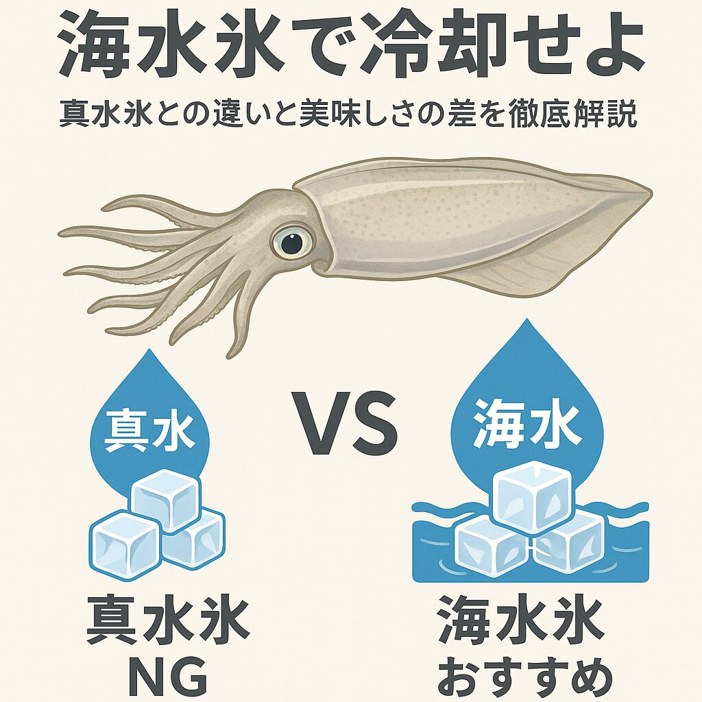 アオリイカは海水氷で冷却せよ！真水氷との違いと美味しさの差を徹底解説。釣太郎