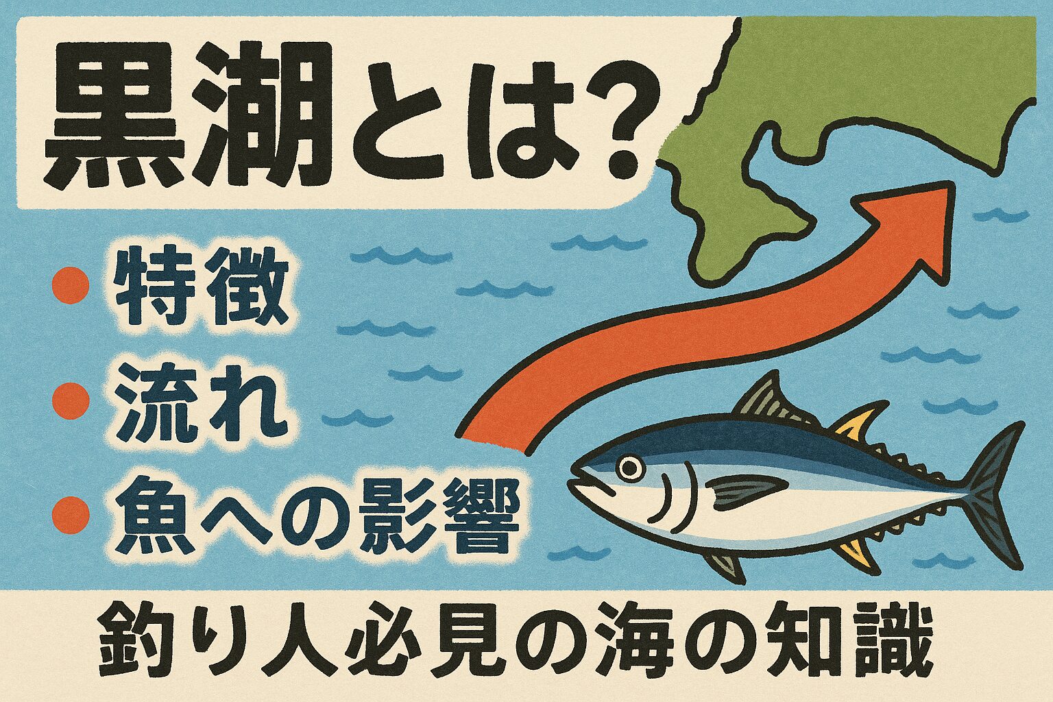 黒潮は赤道から始まり、日本列島沿いを北上して太平洋へ抜ける巨大な暖流です。釣太郎