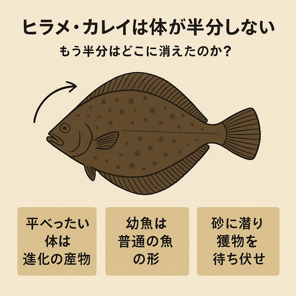 ヒラメやカレイは体を半分失った魚ではなく、環境に最適化した完全体です。釣太郎
