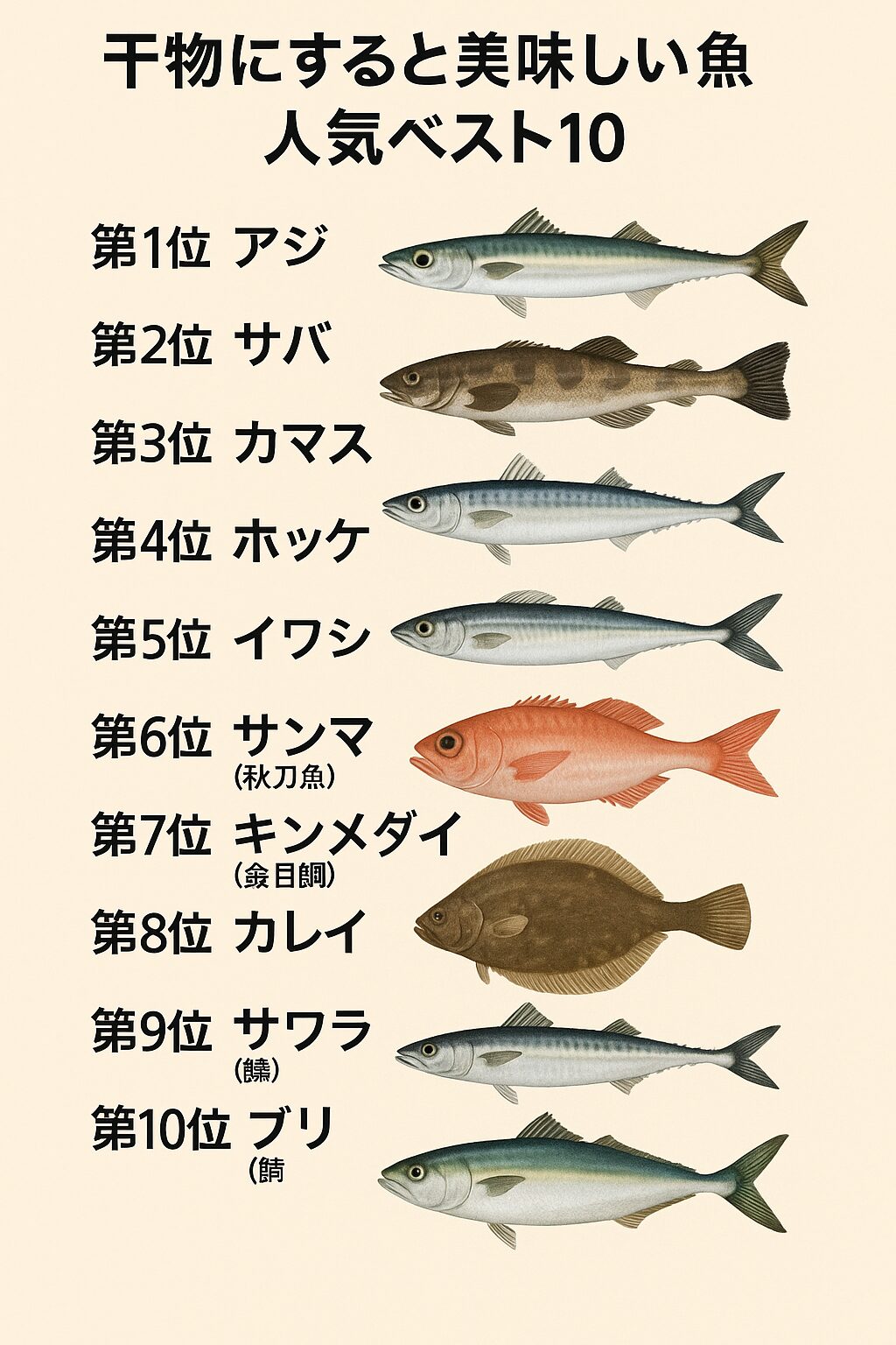 干物にすると美味しい魚ランキングBEST10｜釣り人と食通が選ぶ人気の魚。釣太郎