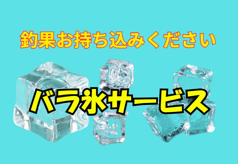 魚釣ったら釣太郎にお持ち込みください。バラ氷サービス。