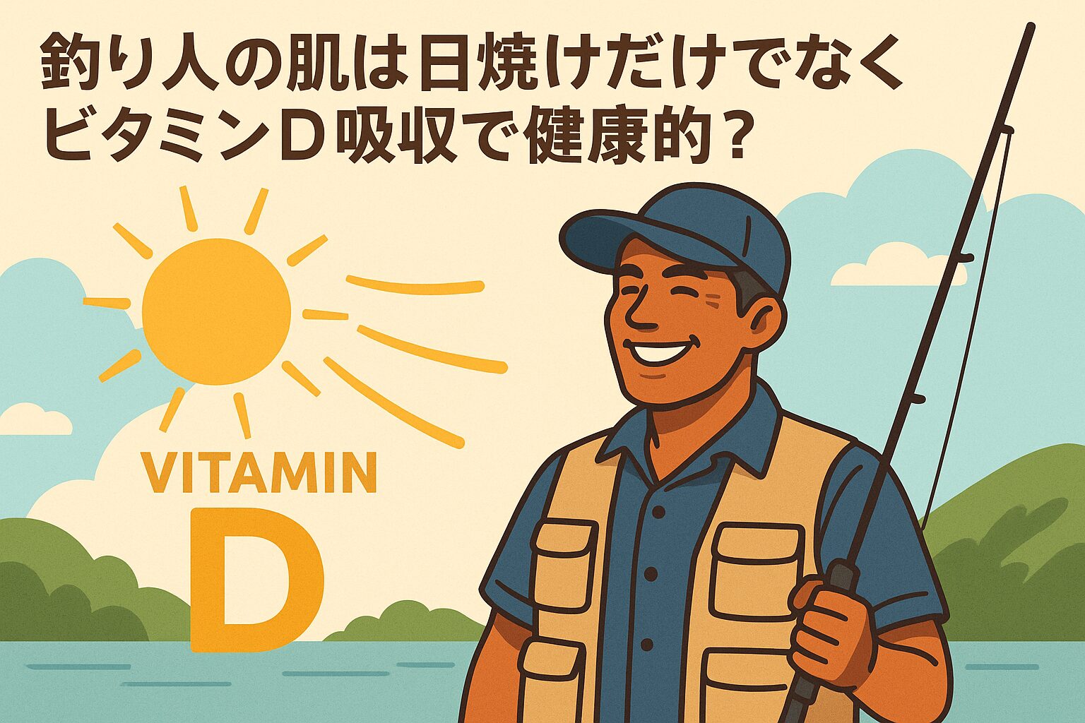 釣り人の肌は「黒く焼けているだけ」ではなく、太陽の恵みであるビタミンDを効率的に取り込んでいます。釣太郎