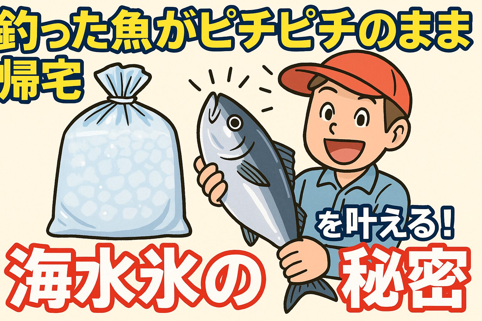 海水氷なら魚をピチピチのまま自宅まで持ち帰れる。鮮度・味・見た目すべてをキープし、食中毒リスクも軽減・真水氷では味わえないプロ仕様の冷却力。釣太郎
