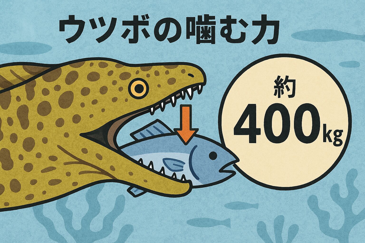 ウツボの噛む力が特に危険な理由は、その鋭い歯と粘り強い顎の力の組み合わせにあります。釣太郎